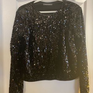 Sequinned crop top